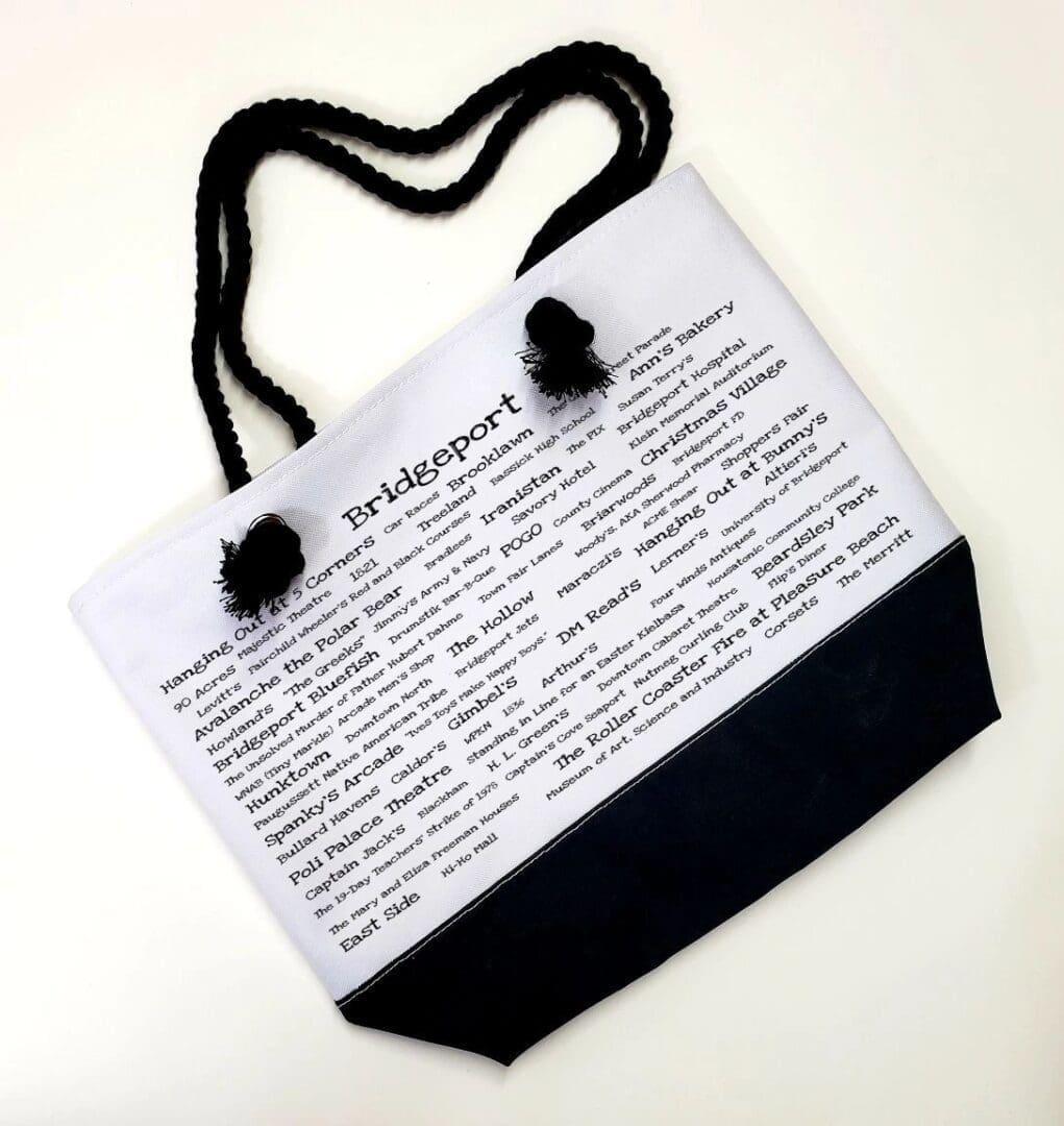 A bag with the word " newspaper " written on it.