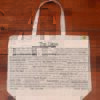The front half of a canvas tote bag featuring fun trivia about Cape Cod!