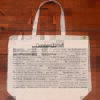 The front half of a canvas tote bag featuring fun trivia about Connecticut!