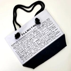 A bag with the words ellington written on it.