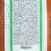 A green striped towel with trivia about the town of Killingworth, Connecticut