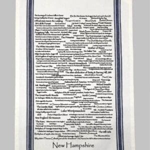 A towel with the words new hampshire written on it.