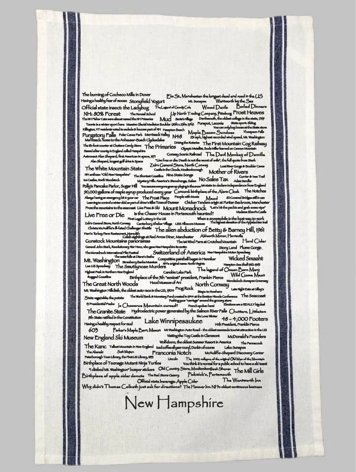 A towel with the words new hampshire written on it.