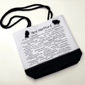 A bag with the words " new hartford ".