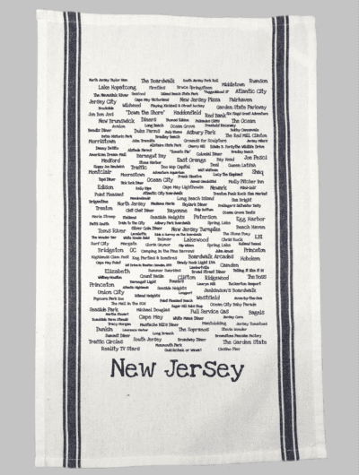 A towel with the words new jersey written on it.