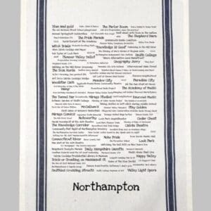 A towel with the name of northampton written on it.