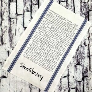 A piece of paper with the word " somsbury ".