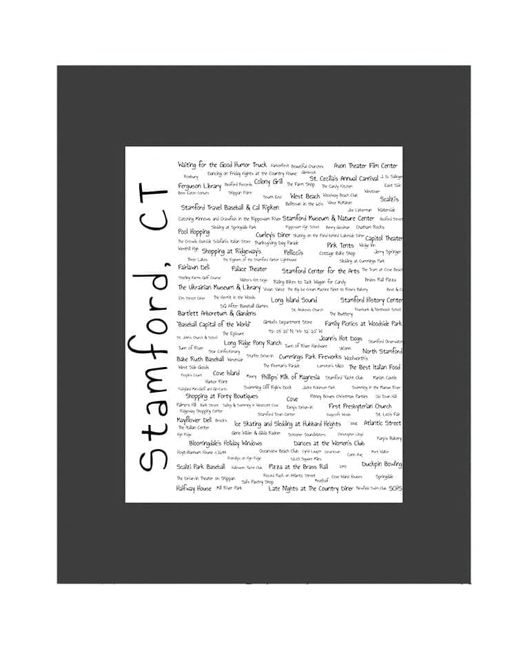 A black and white picture of the back side of a page with many words written on it.