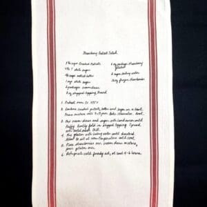 A towel with instructions for making some kind of food.