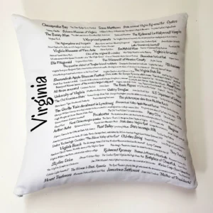 A pillow with virginia written on it.