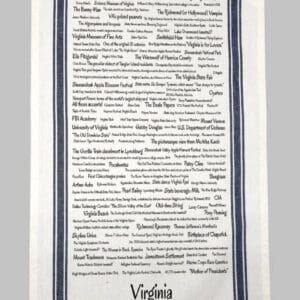 A white towel with the words virginia written in it.