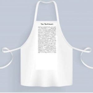 A white apron with the words " for beginners ".