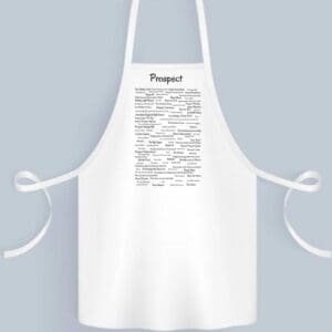 A white apron with the word project written on it.