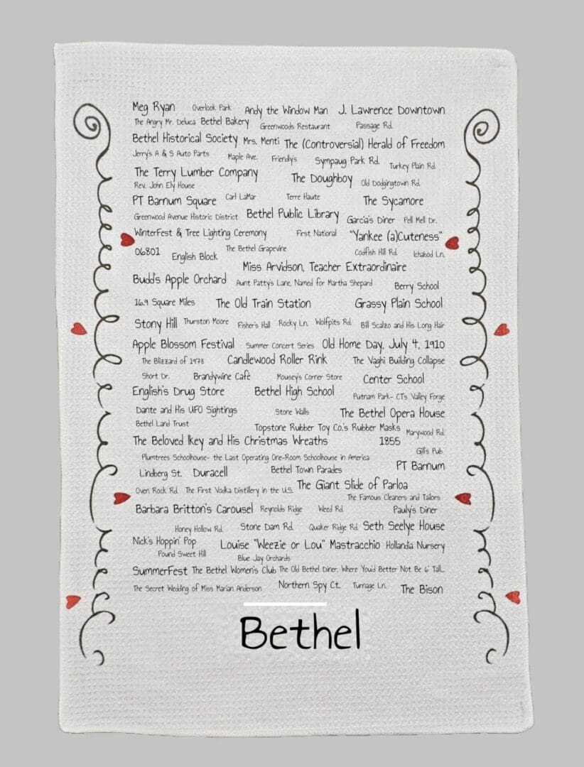 A page of names and the name bethel