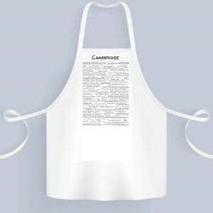 A white apron with the word " compromise " written on it.