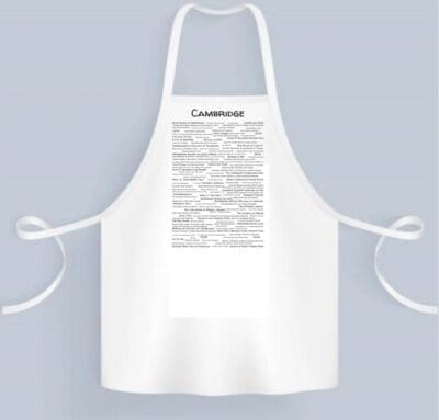 A white apron with the word " compromise " written on it.