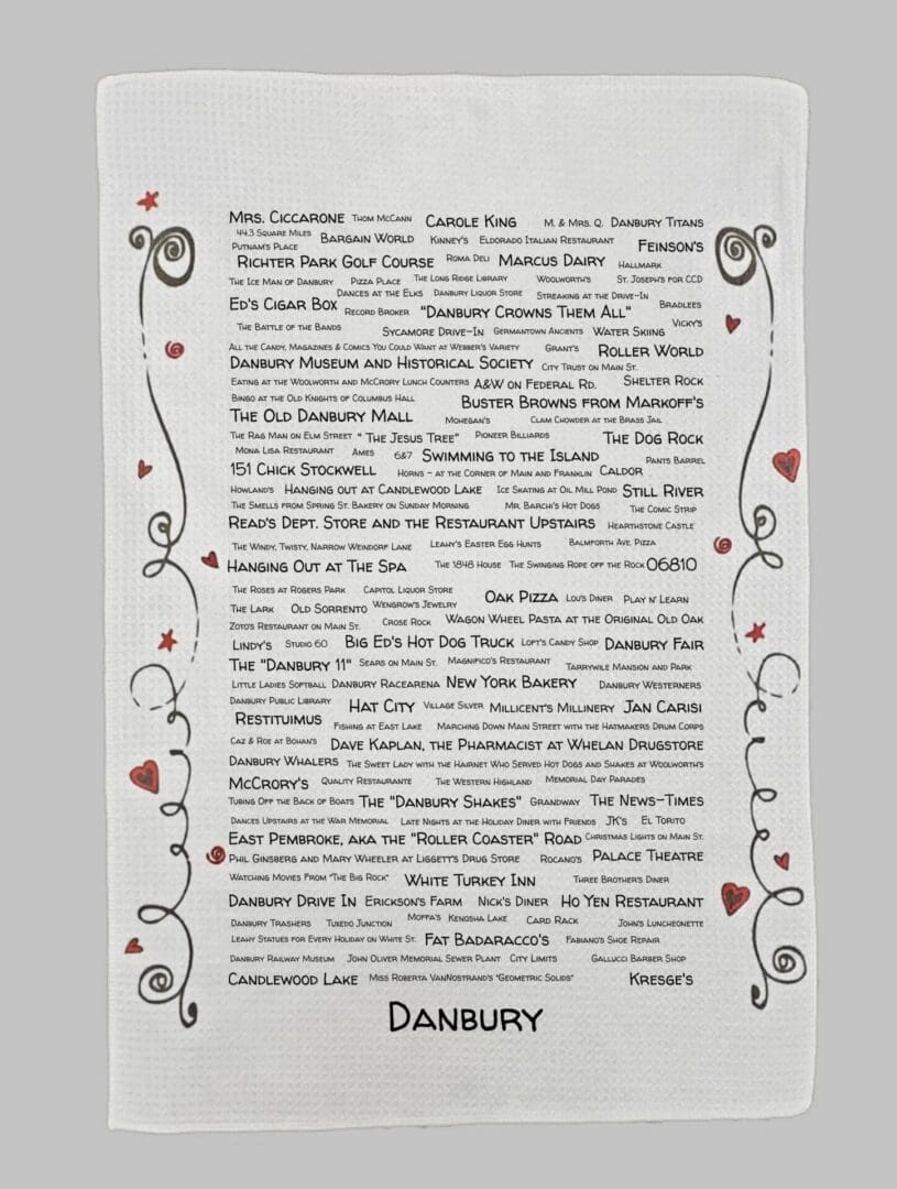 A page of the danbury historical society 's list of authors.