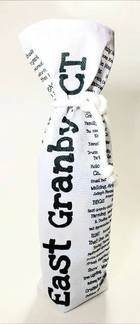 A bottle of wine with the name granby written on it.