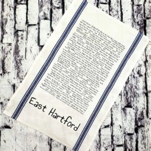 A towel with the words east hartford written on it.