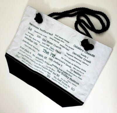 A bag with the words " the bible ".