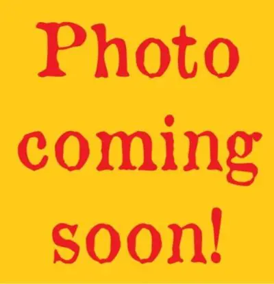 A yellow background with red text that says " photo coming soon !"