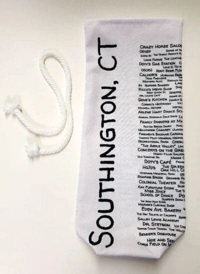 A white bag with the words southington, ct on it.