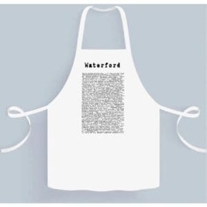 A white apron with the word hartford written on it.