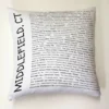 A pillow with the words " middlefield, ct ".