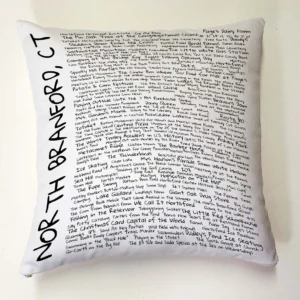 A pillow with the words north branford, ct written on it.