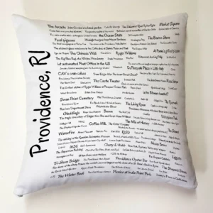 A pillow with the words providence, ri written on it.