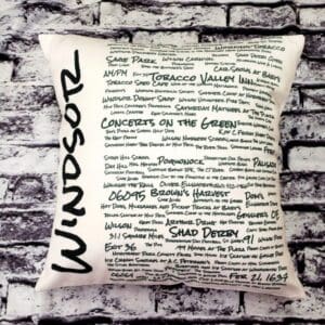 A pillow with words written on it