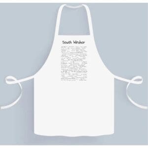 A white apron with the words " youth worker ".