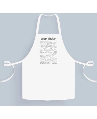 A white apron with the words " youth worker ".