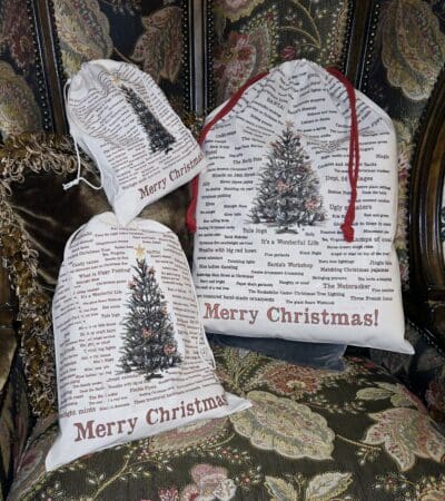 Christmas Memories Cotton Gift Bag 10 x 12 Small - Image 2