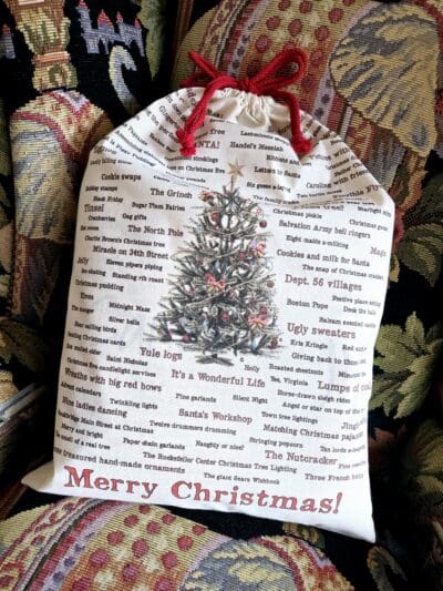 Christmas Memories Cotton Gift Bag 18x24 XL