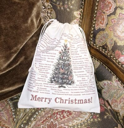 Christmas Memories Cotton Gift Bag 12.5 x 16 Medium