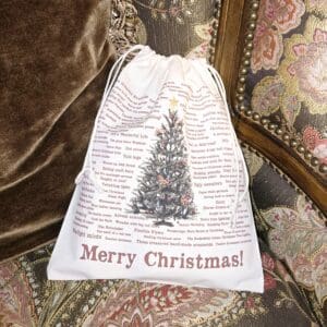Christmas Memories Cotton Gift Bag 10 x 12 Small