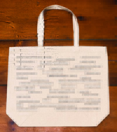 The back half of a canvas tote bag featuring fun trivia about Dunedin!
