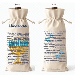 Hanukkah Traditions Cotton Bottle Gift Bag