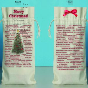 Christmas Memories Cotton Bottle Bag