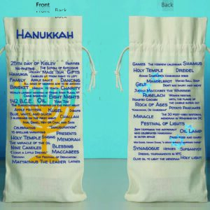 Hanukkah Traditions Cotton Bottle Gift Bag