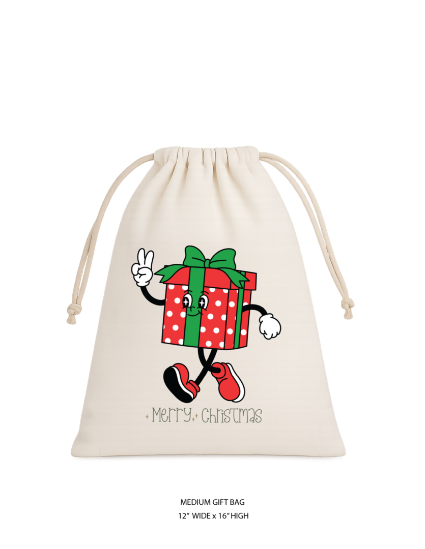 Christmas Cotton Gift Bag Set 4 - Image 3