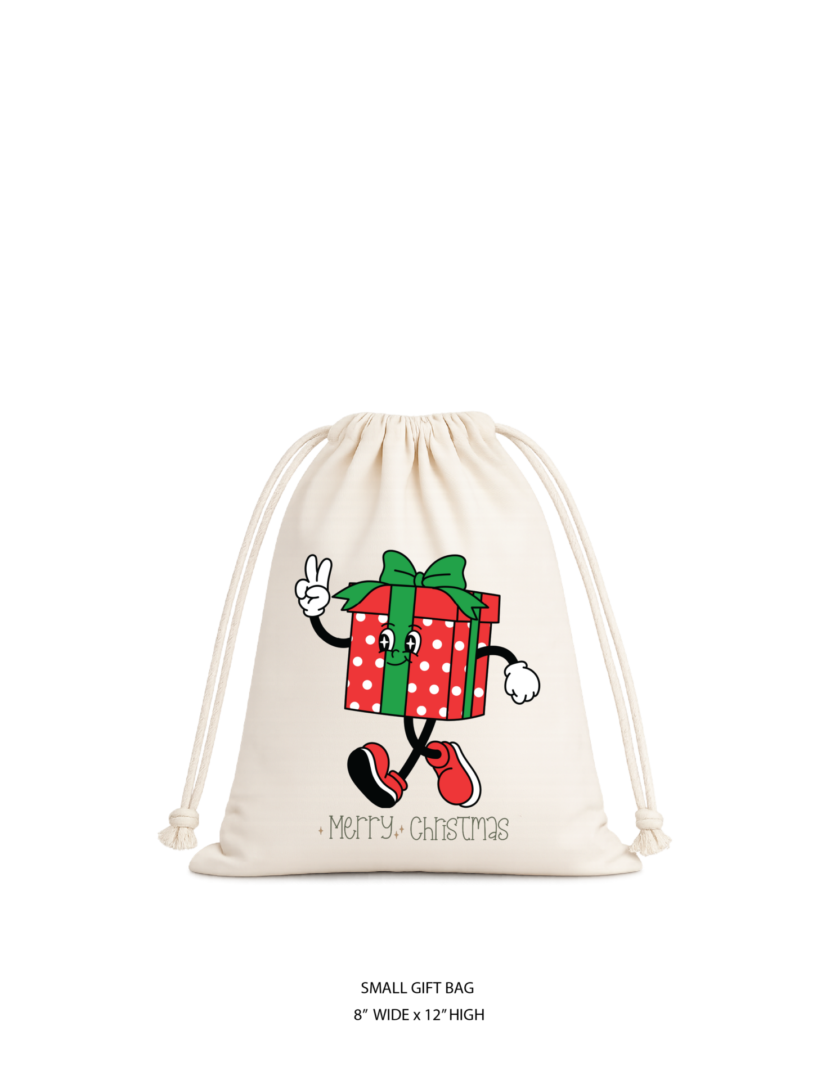 Christmas Cotton Gift Bag Set 3 - Image 4