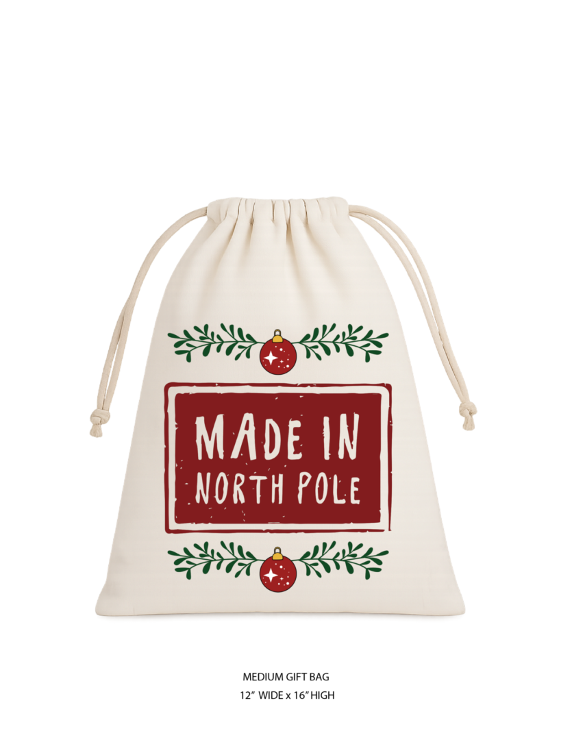 Christmas Cotton Gift Bag Set 1 - Image 3