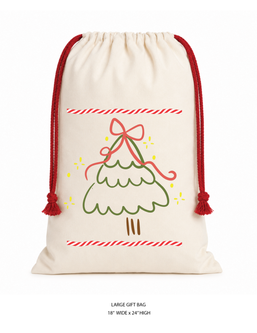 Christmas Cotton Gift Bag Set 1 - Image 4