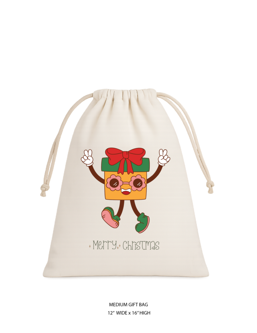 Christmas Cotton Gift Bag Set 3 - Image 3