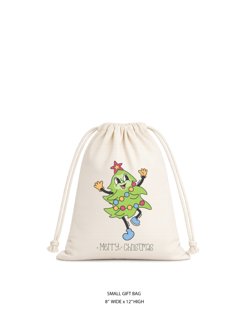 Christmas Cotton Gift Bag Set 4 - Image 4