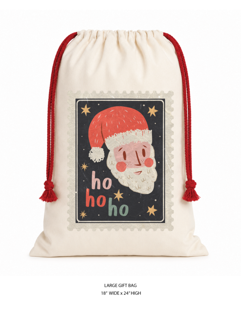 Christmas Cotton Gift Bag Set 2 - Image 2