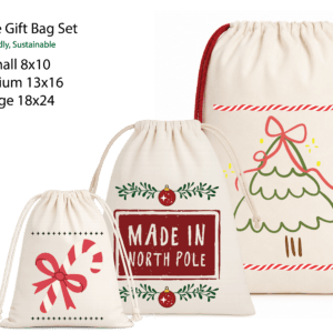 Christmas Cotton Gift Bag Set 1