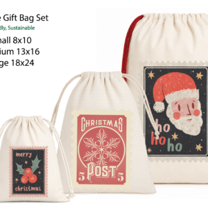 Christmas Cotton Gift Bag Set 2